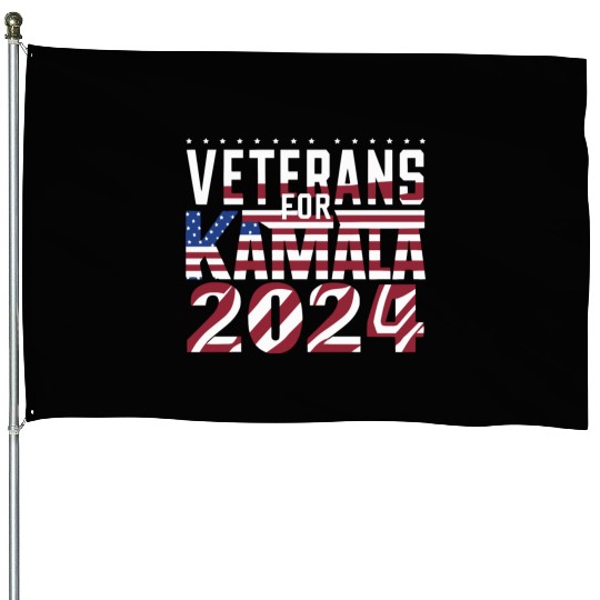 Veterans for Kamala 2024 Patriotic House Flags