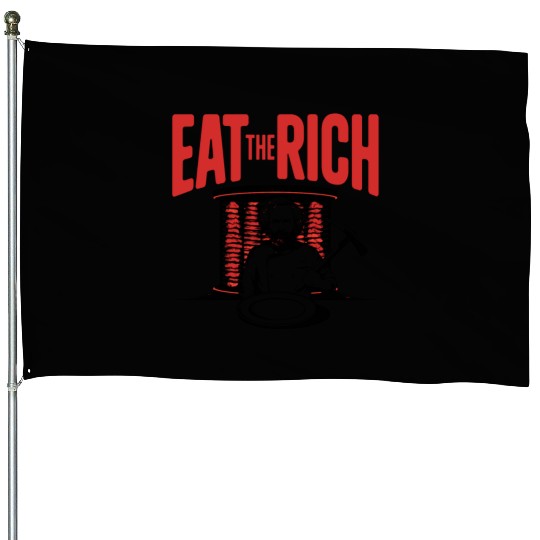 Eat The Rich Döner Kebab Satirical Design House Flags