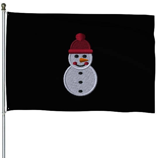 Snowman embroidered House Flags