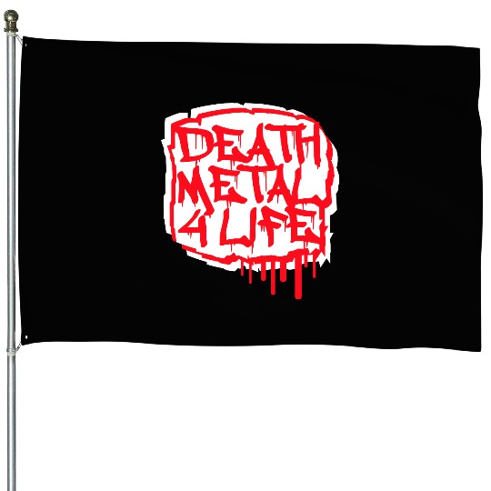 Heavy death metal 4 life hard rock music graffiti House Flags