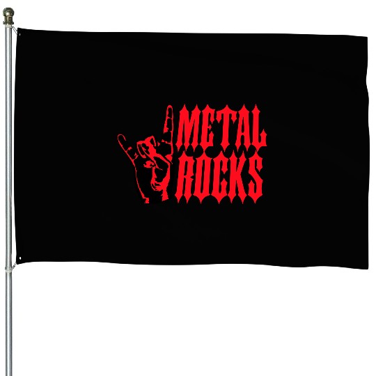 Heavy metal rocks hard rock music fun hand gesture House Flags