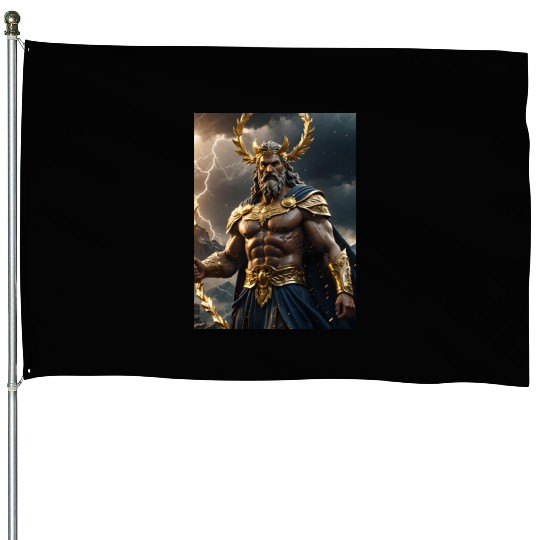 Zeus Jupiter Roman Greek God House Flags