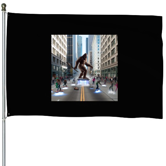 Sasquatch in Seattle House Flags