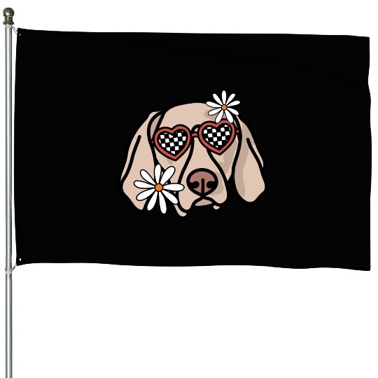 Weimaraner Retro Dog House Flags