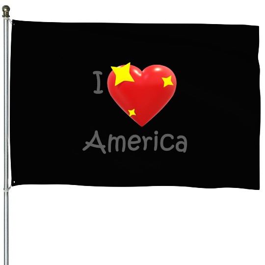 I Love America House Flags