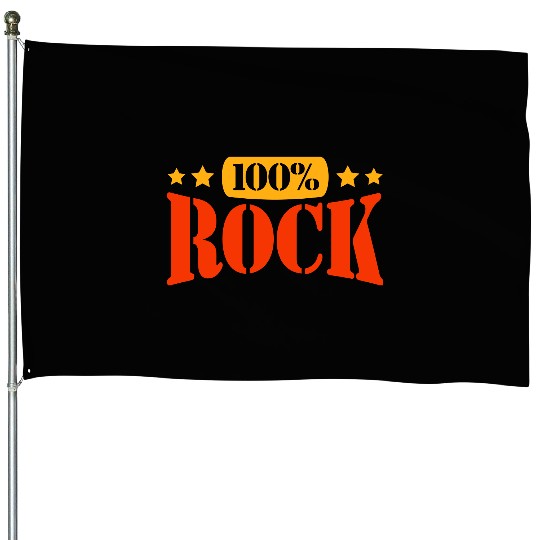 100 % Percent Rock Heavy Metal Music Text Logo House Flags