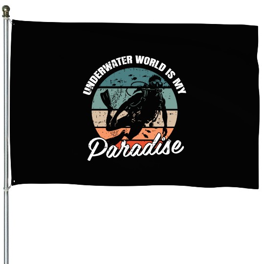 Underwater World Is My Paradise House Flags