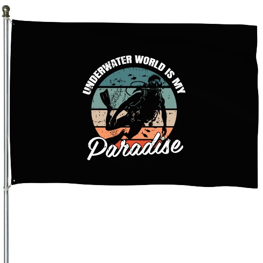 Underwater World Is My Paradise House Flags