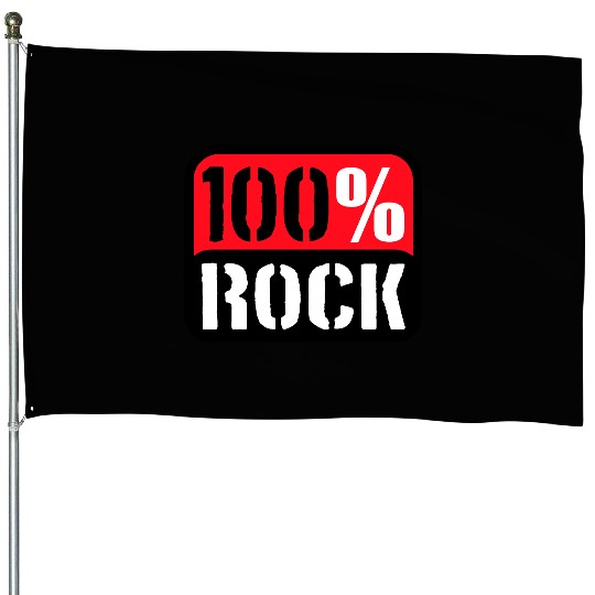 100 % Percent Rock Heavy Metal Music Text Logo House Flags