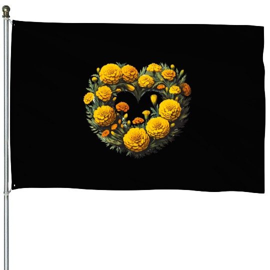Marigold Flowers House Flags