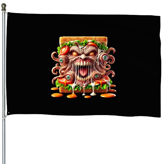 Terrifying Monster Sandwich House Flags