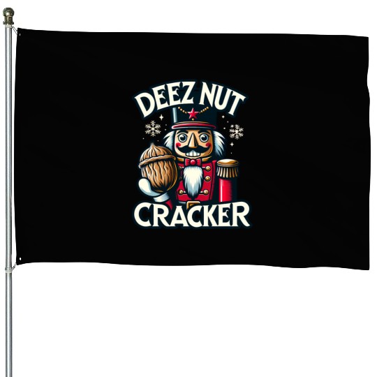 Deez Nut Nutcracker Meme House Flags: Funny Christmas