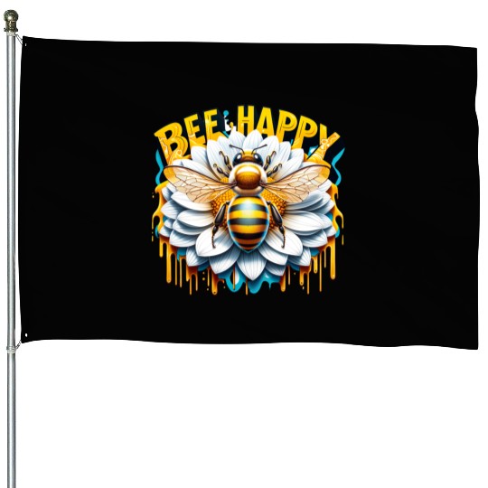 Bee Happy House Flags
