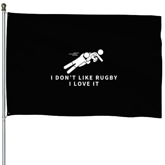 I Love Rugby Funny Rugby Player House Flags
