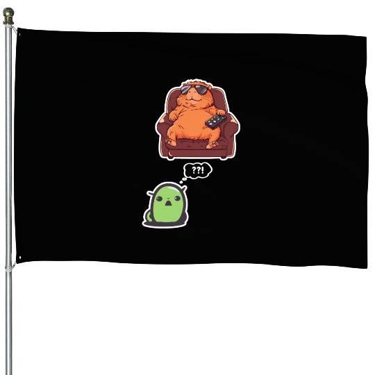 Funny Graphic House Flags Capybara Selfie With Ufos Weird