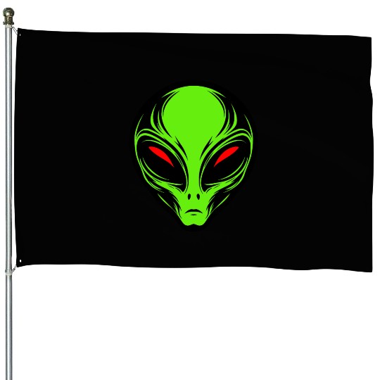 Green Alien House Flags