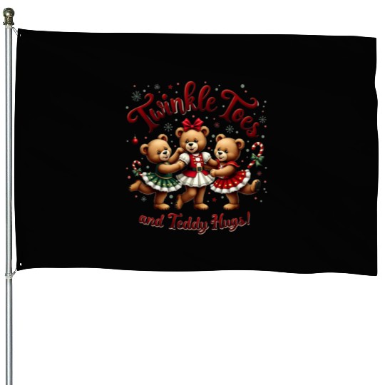 Teddy Bear Ballet House Flags