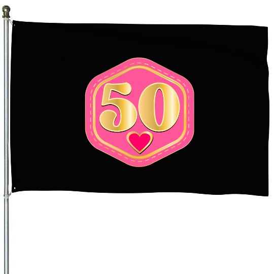 50th Anniversary - Heart Number House Flags