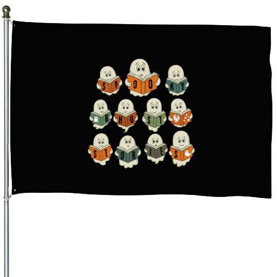 Spooky Stories Book Club - Happy Halloween House Flags