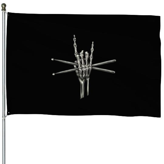 Skeleton Hand Drumsticks House Flags