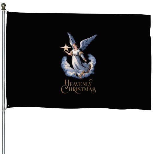 Heavenly Christmas Angel with Star Holiday Art House Flags
