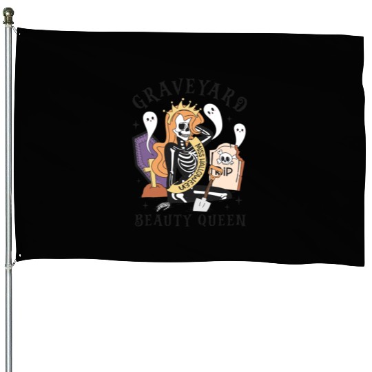 Graveyard Beauty Queen: Spooky & Funny Halloween House Flags