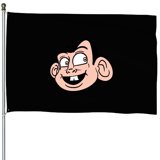 Monkey Face Sweet Cute Little Head Laughs Happy House Flags