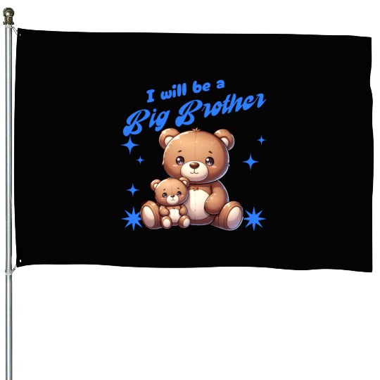 I'm Going To Be A Big Brother Cute Teddy Bears, House Flags