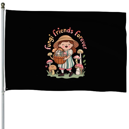 Fungi Friends Forever House Flags