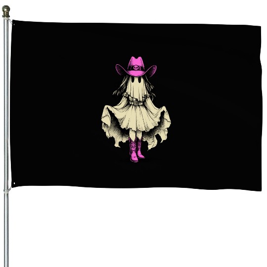 Ghost Cowgirl Western Y2k House Flags
