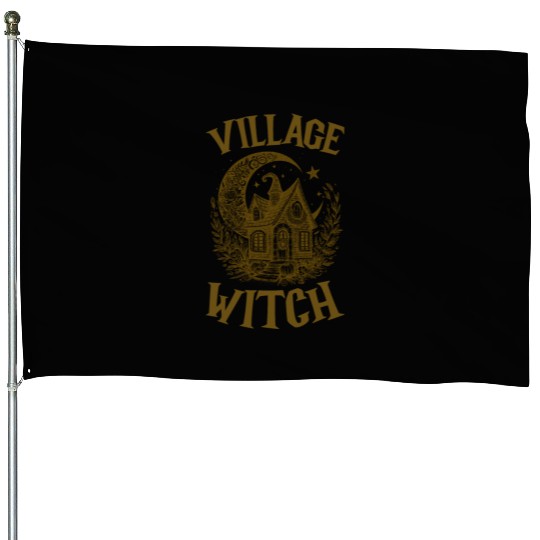 Village Witch Salem Vintage Halloween House Flags