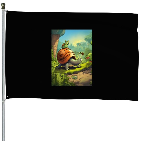 a CARTOON IMAGE OF A TERRIFIED House Flags