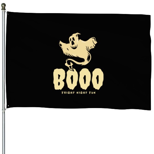 BOOO Fright Night Fun Ghost Halloween House Flags