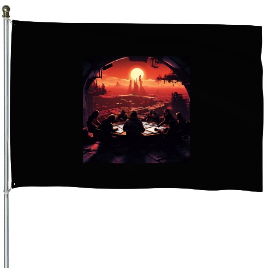 A Group of Rebels House Flags