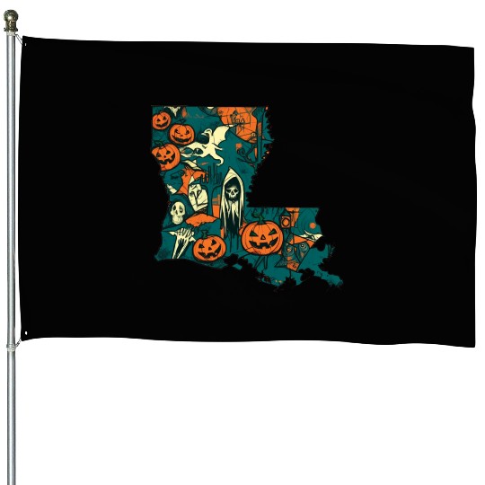 Louisiana USA Halloween House Flags