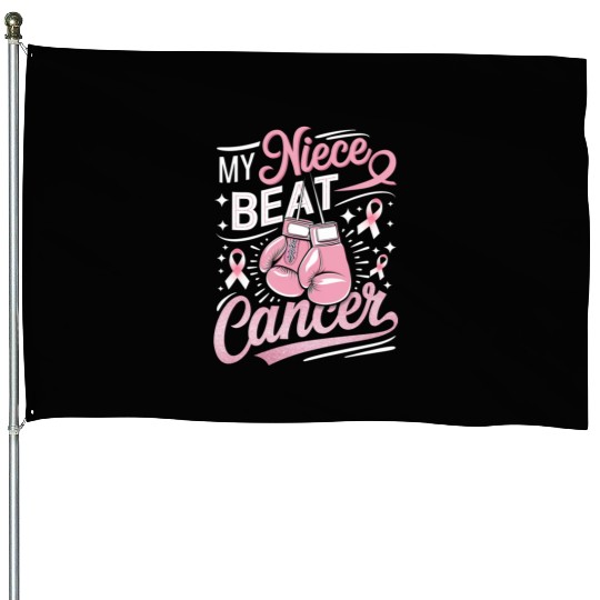 My Niece Beat Cancer Breast Cancer Awareness House Flags