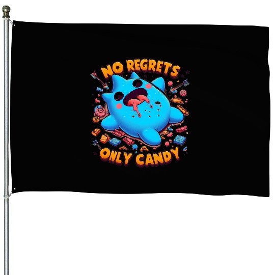 Stitch Halloween No Regrets Only Candy House Flags