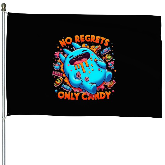 Disneyland Stitch Halloween No Regrets Only Candy House Flags