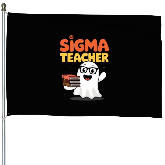 TEACHER SEIGMA HALLOWEEN PUMPKIN House Flags