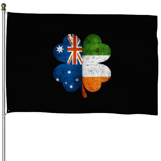 Australian Irish Shamrock Australia Ireland Flag House Flags