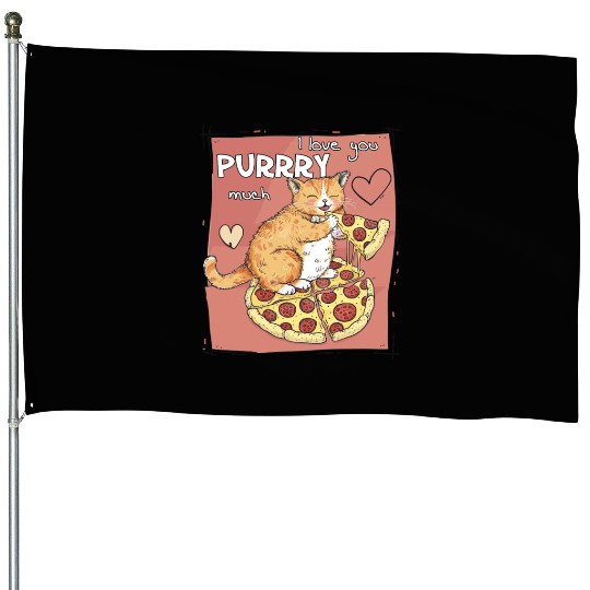 I Love You Purrry Much House Flags