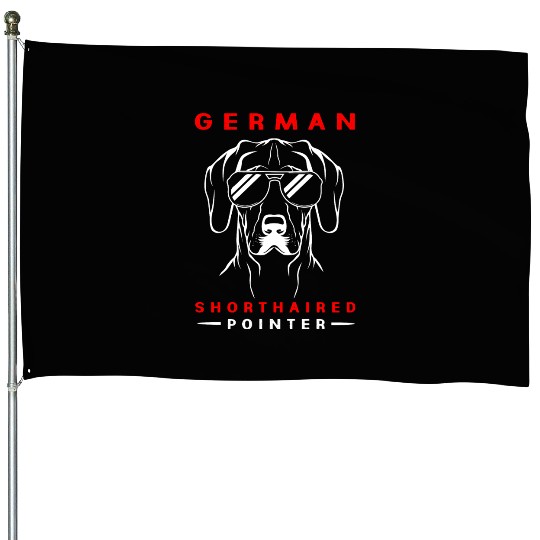 Dog With Sunglasses German Shorthaired Pointer Dog House Flags