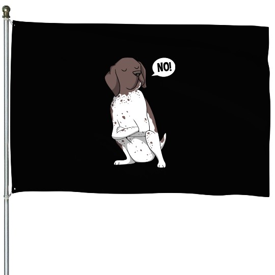 GSP Lovers Funny German Shorthaired Pointer Dog House Flags