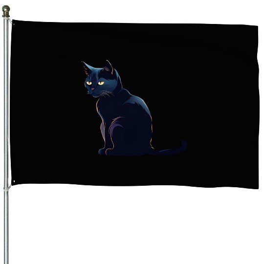 A Black Cat House Flags