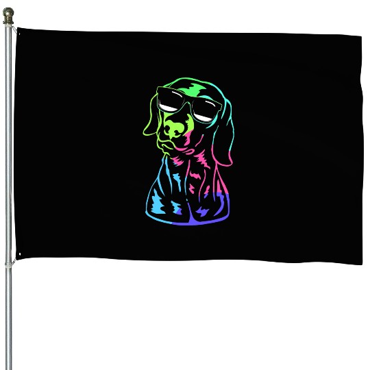 German Shorthaired Pointer GSP Dog With Sunglasses House Flags