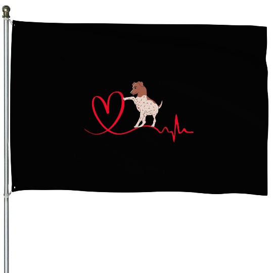 Dog Heartbeat I Love My German Shorthaired Pointer House Flags