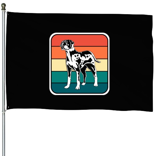 Retro Colorful Louisiana Catahoula Leopard Dog House Flags