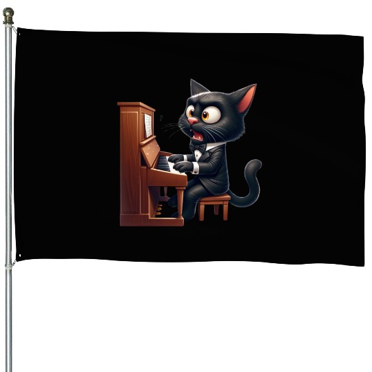 Piano Prodigy Cat House Flags