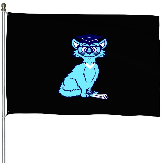 College Degree Cat School-leaving Certificate Pass House Flags
