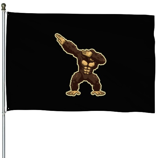 Monkey Chimpanzee Gorilla Dabbing Ape House Flags